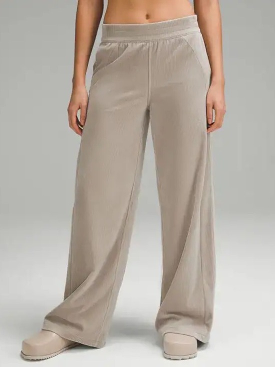 lululemon athletica Pants - Lululemon Scuba Mid-rise wide-leg pants velvet cord